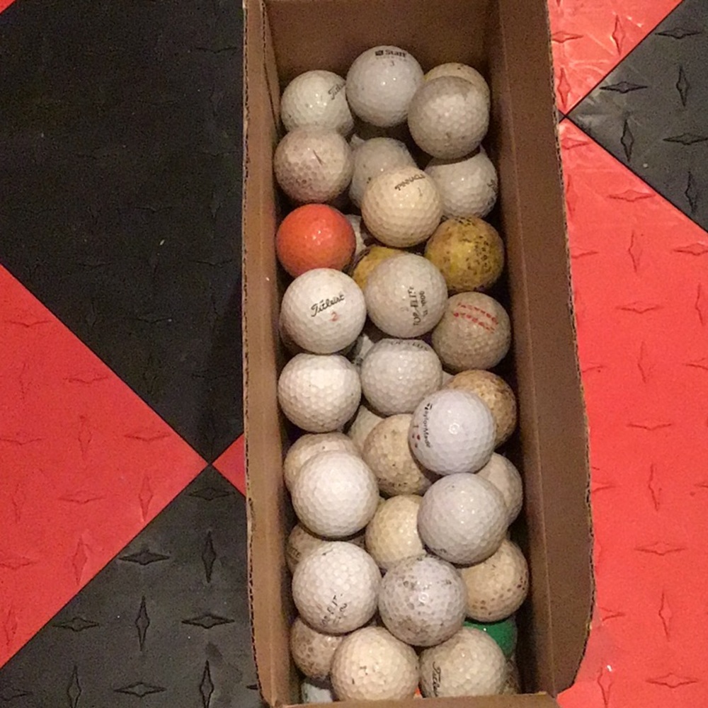 Variety of 70 golf balls. All used.